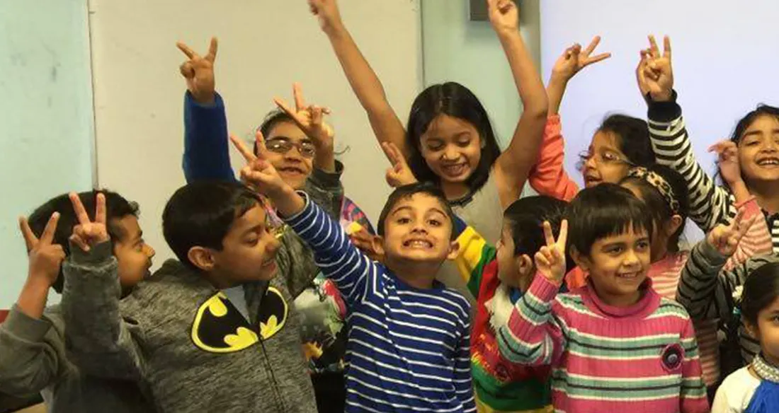 South Asian Hindi School students together in the classroom